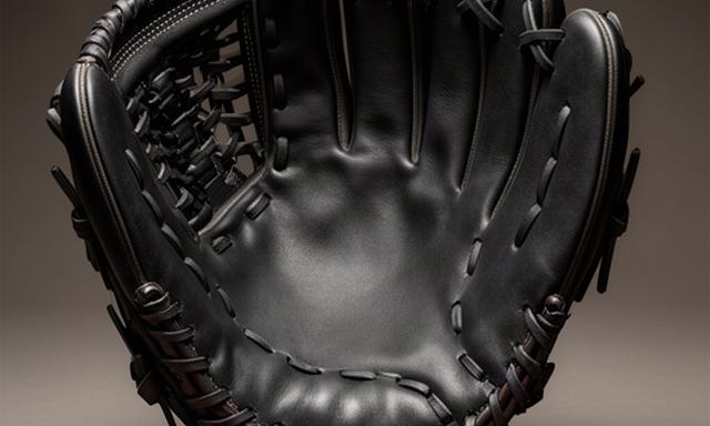 久保田スラッガーの硬式内野手用グロブ、職人仕上げの黒革モデル